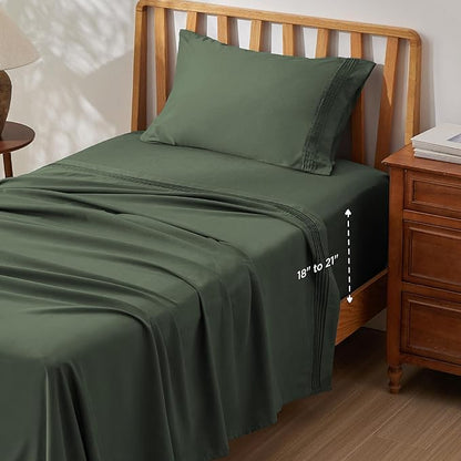 Bedsure Twin XL Sheets Dorm Bedding, GentleSoft Breathable Extra Long Twin by BEDSURE