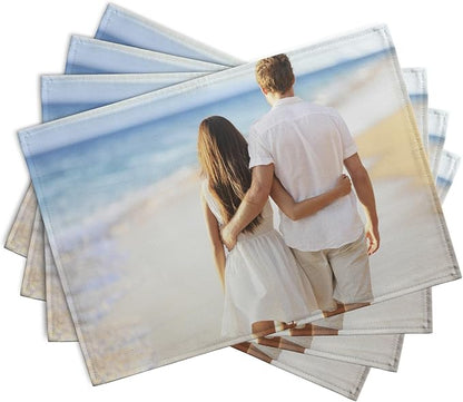 Custom Placemats with Picture Text Set of 4 Personalized Photo Place Mats - Image 2