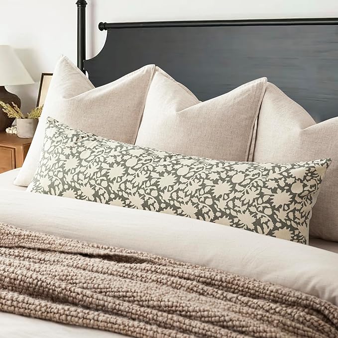 Foindtower Set of 2 Decorative Floral Long Body Lumbar Throw Pillow Covers - Image 3