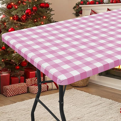 Smiry Rectangle Picnic Table Cloth, Elastic Waterproof Fitted Vinyl Tablecloths by Smiry