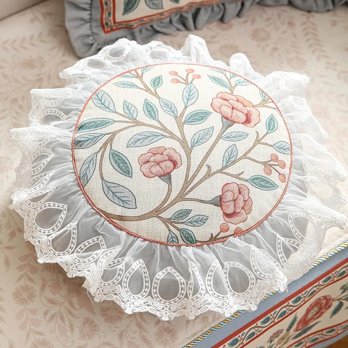 Floral Throw Pillow Covers Set of 2, Cottage Rustic - Image 3