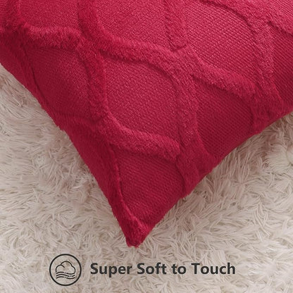 decorUhome Christmas Throw Pillow Covers 20x20 Inch Set of 2, Soft Plush Faux - Image 2