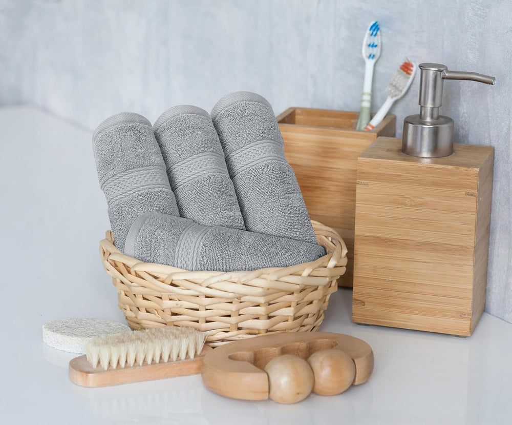 Utopia Towels 8 Piece Majestic Plush Luxury Towel Set, Cotton, Cool Grey