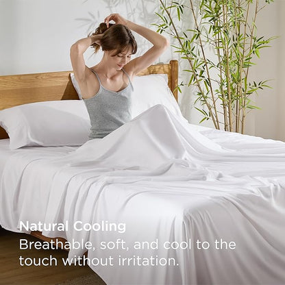 Bedsure Full Size Bed Sheets, Cooling Sheets, Rayon Derived from Bamboo - Image 3