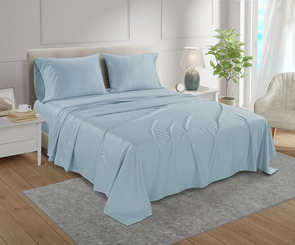 100% Egyptian Cotton Sheets King Size, 800 Thread Count 4 Piece Breathable Bed - Image 2