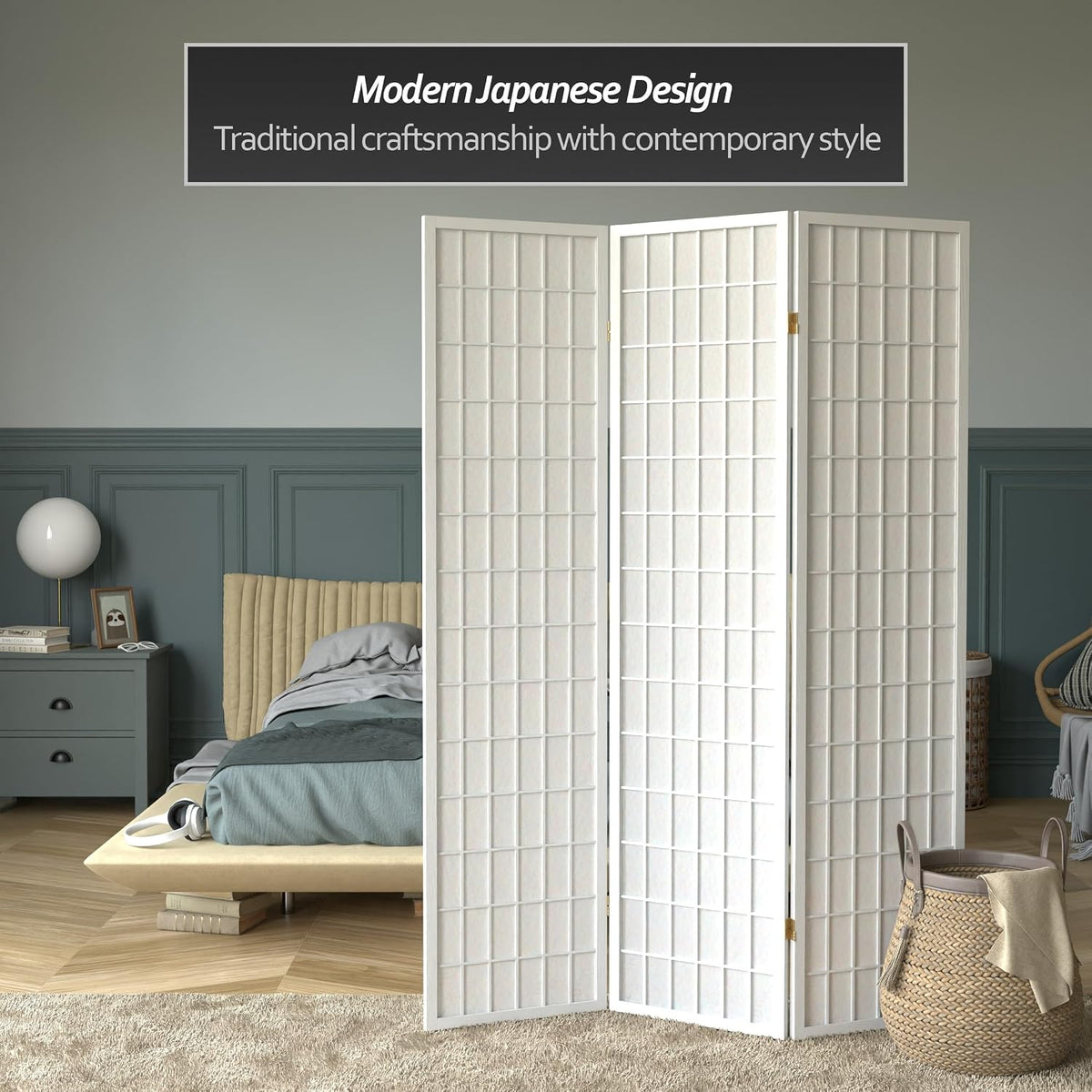 red lantern 6 ft. tall window pane shoji shown in use