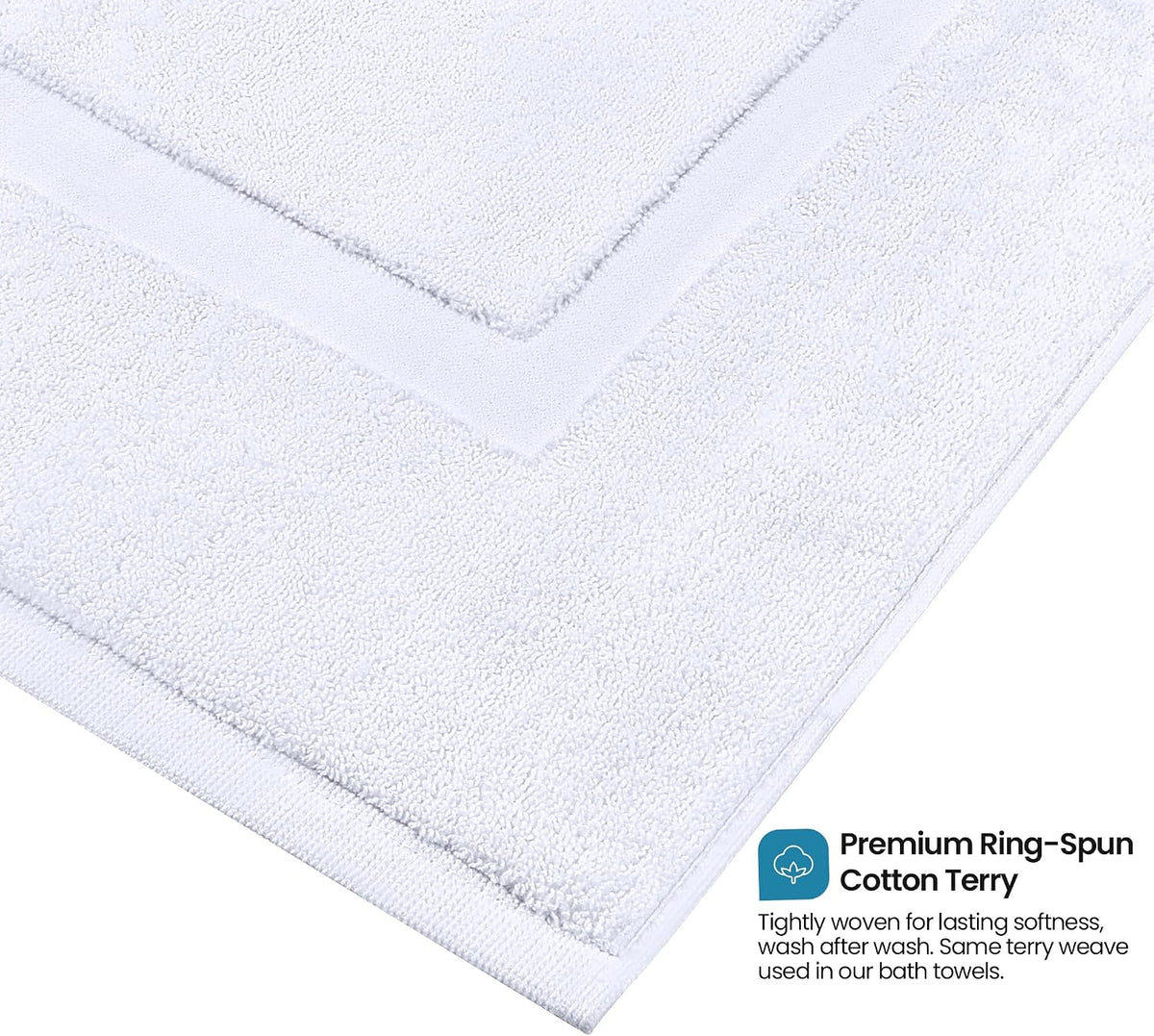 utopia towels cotton bath mat, 21x34 in, 2, side view