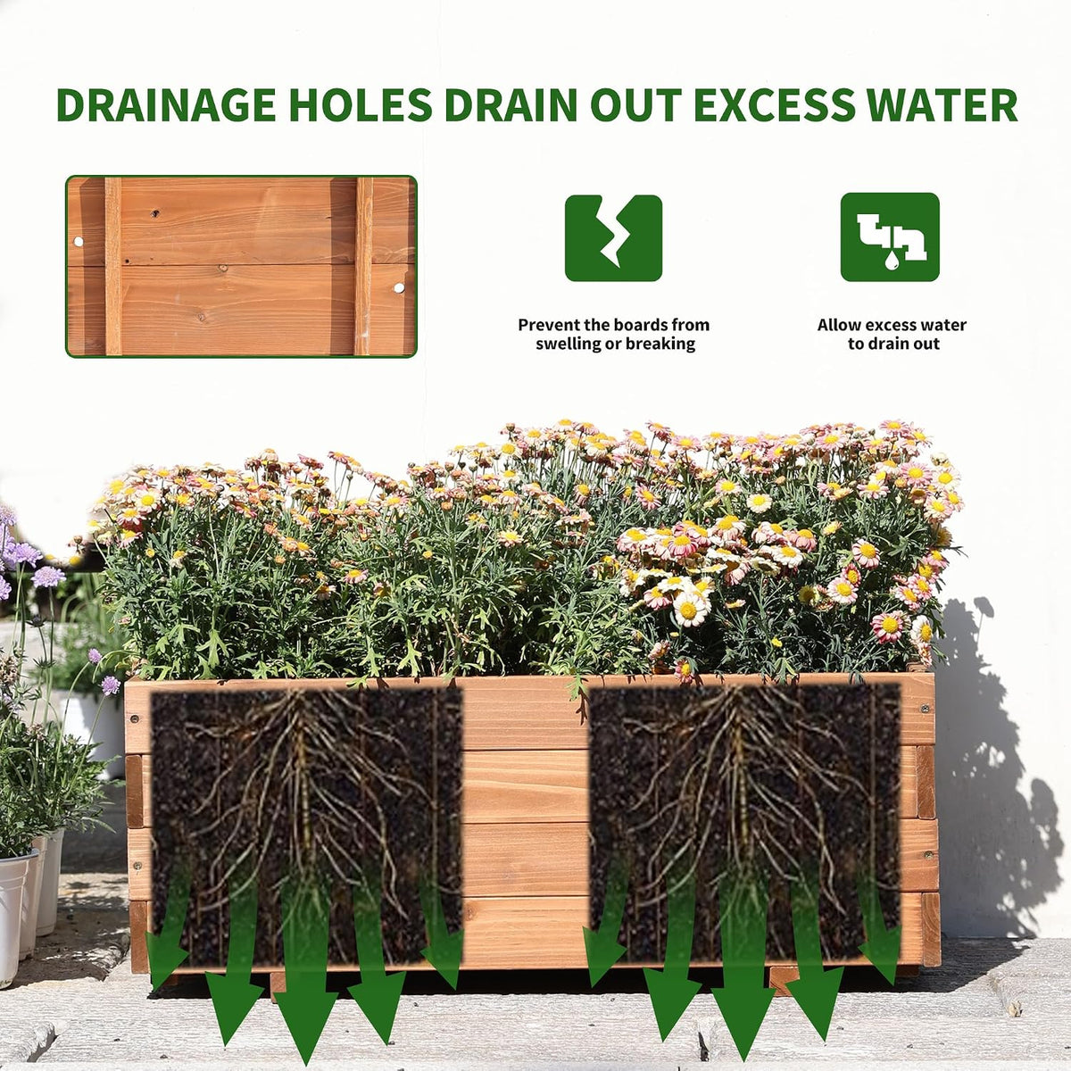 raised garden beds outdoor, rectangular planter for garden, package contents