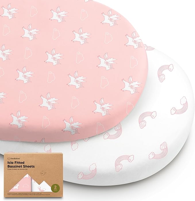 2-Pack Baby Bassinet Sheets Girl, Boy by KeaBabies