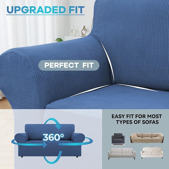 LURKA Stretch Loveseat Sofa Slipcovers 1 Piece Couch Covers - Image 4