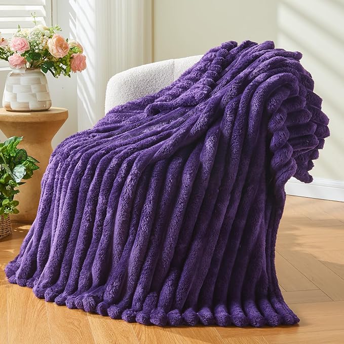 NEWCOSPLAY Super Soft Twin Blanket Purple Premium Silky Flannel Fleece 3D by NEWCOSPLAY