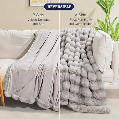 NEXHOME PRO Faux Fur Throw Blanket, Ultra Soft Cozy Warm Fuzzy Fluffy Plush - Image 4