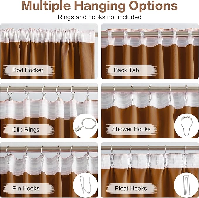 DUALIFE 108 Inch Curtains 2 Panels Set Back Tab Pocket Thermal Insulated Energy - Image 3