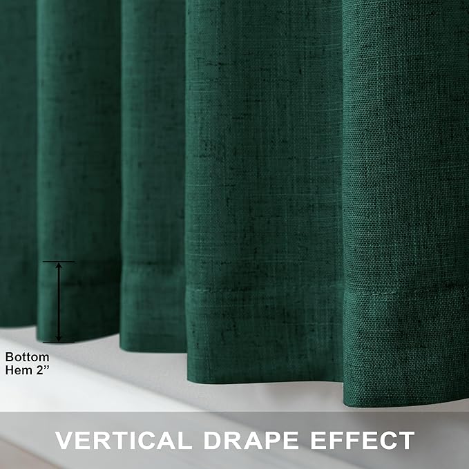 Pitalk Dark Green Curtains 63 Inch Length - Image 7