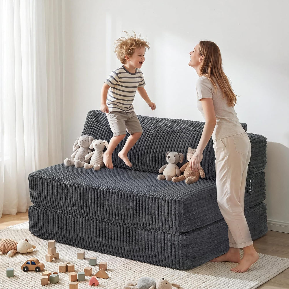 Folding Sofa Bed Convertible 4 in 1 Sleeper Chair Gray Full