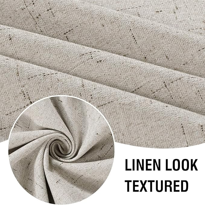 H.VERSAILTEX Linen Look 100% Blackout Curtains 45 Inches Long - Image 3