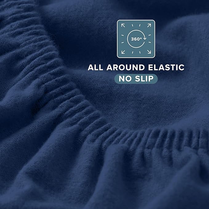 Bare Home Flannel Fitted Bottom Sheet 100% Cotton, Velvety Soft Heavyweight - Image 2