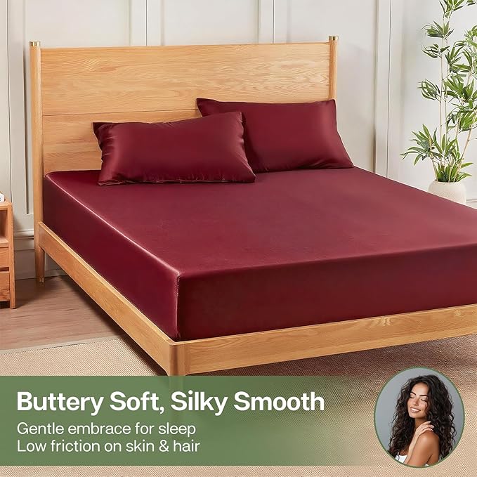 MR&HM King Fitted Sheet Only, Ultra-Soft Rayon Derived from Bamboo & Polyester - Image 4