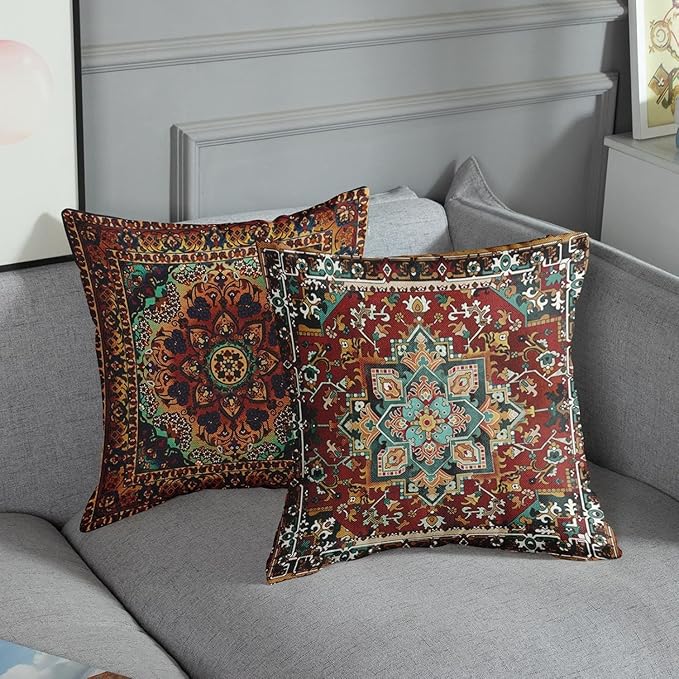 Sanwarm Throw Pillow Covers Home Decor Set of 4 Tribal Eastern Geometric - Image 4