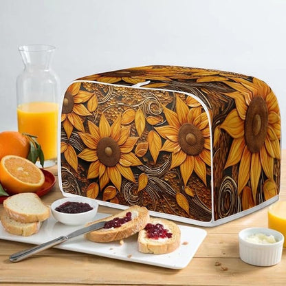 Vintage Sunflowers Printed Toaster Cover, Universal 2 Slice Oven Cover - Image 5