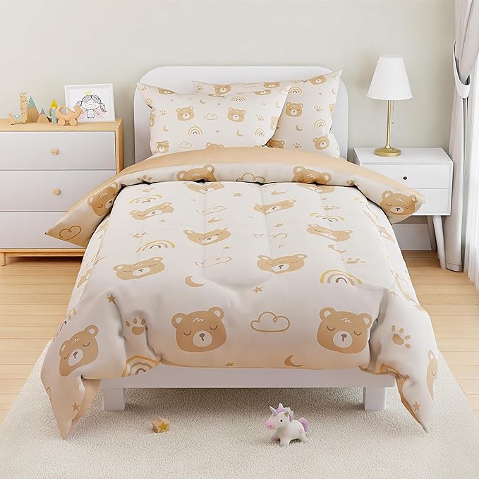 SANDJEST Bear Comforter Set Full Size 98x86in - Image 6