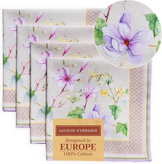 Maison d' Hermine Cloth Napkins Set of 4 100% Cotton Everyday Reusable Square by MaisondHermine