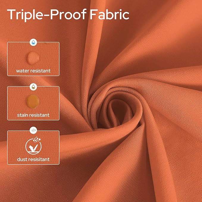 HOMEIDEAS Fall Burnt Orange Privacy Semi Sheer Curtains Non-See-Through 54 - Image 3
