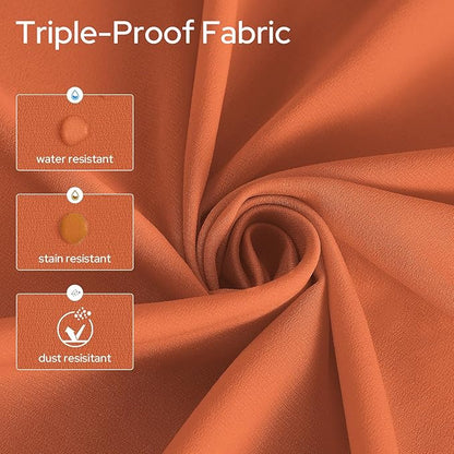 HOMEIDEAS Fall Burnt Orange Privacy Semi Sheer Curtains Non-See-Through 96 - Image 2