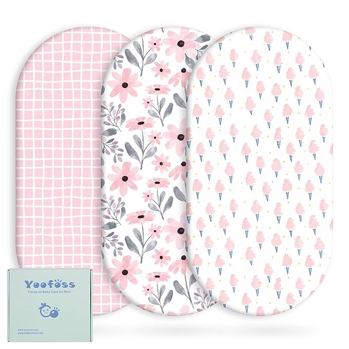 Yoofoss Bassinet Sheets for Baby, Baby Delight, Angelbliss, Soft Breathable by YOOFOSS