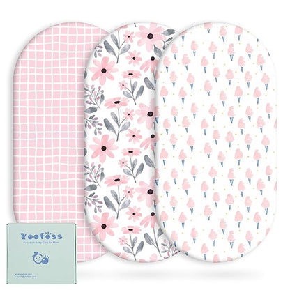 Yoofoss Bassinet Sheets for Baby, Baby Delight, Angelbliss, Soft Breathable by YOOFOSS