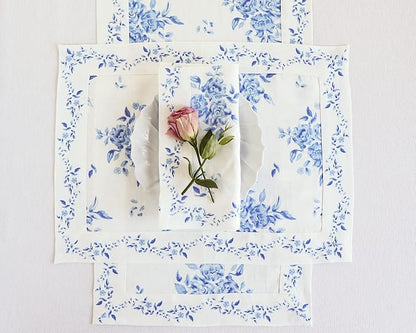 Solino Home Blue Floral Print Table Runner 108 Inches Long - Image 8