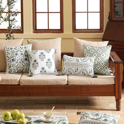 ISAENNE Design Fresh Linen Square Throw Pillow Covers 18"x18", French White - Image 3