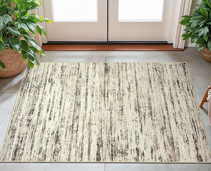 Modern Abstract Small Area Rug Indoor 3x5 Washable Rug Non-Slip Soft Entryway - Image 2