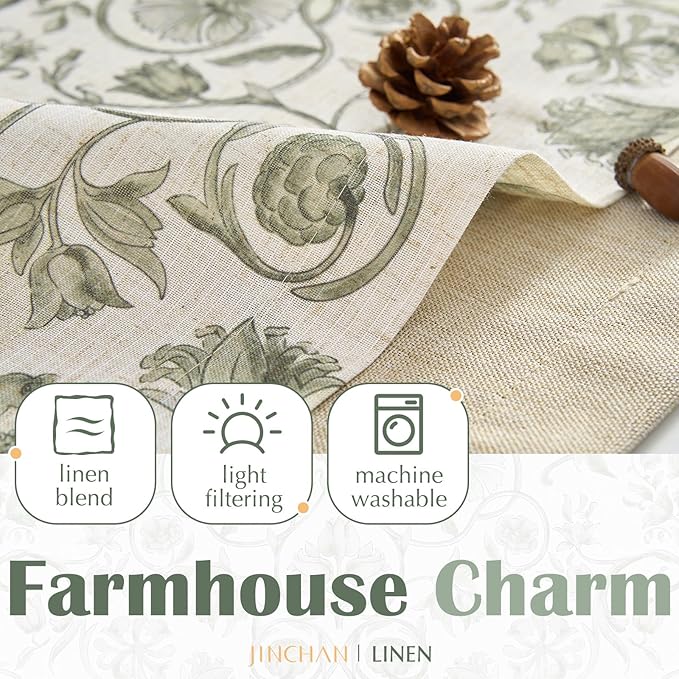 jinchan Linen Valance Kitchen Curtain - Image 5
