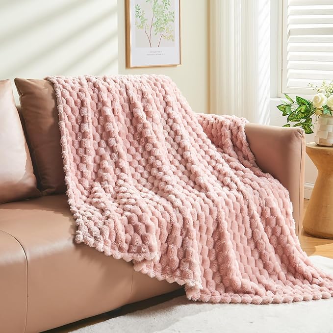 NEWCOSPLAY Super Soft Twin Blanket Pink Premium Silky Flannel Fleece 3D Clouds - Image 8