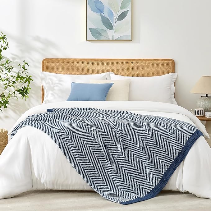 Snuggle Sac Herringbone Throw Blanket - Image 3