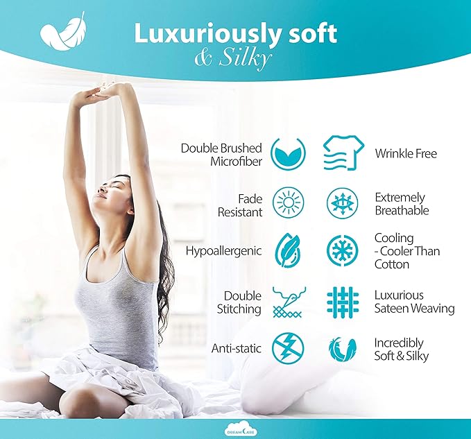 DREAMCARE Twin XL Sheet Sets – 3pcs Cooling Sheets – up to 15” Deep Pocket Twin - Image 5