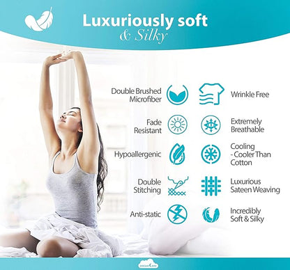 DREAMCARE Twin XL Sheet Sets – 3pcs Cooling Sheets – up to 15” Deep Pocket Twin - Image 5
