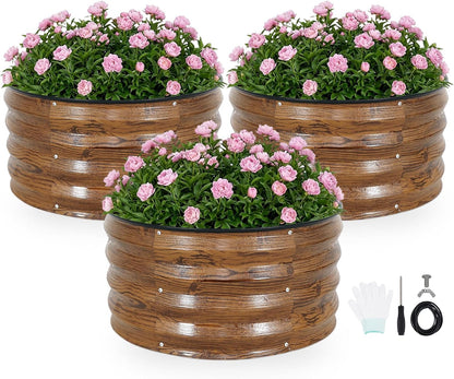 inno stage 3 pcs round galvanized raised garden, main product view