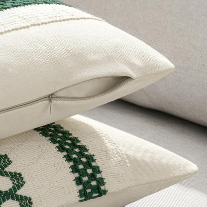 MIULEE Set of 2 Dark Green Boho Christmas Decorative Pillow Covers 20x20 Inch - Image 5