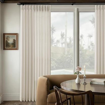 72 x 96 Inch Pinch Pleated Linen Curtains by DUKIYO