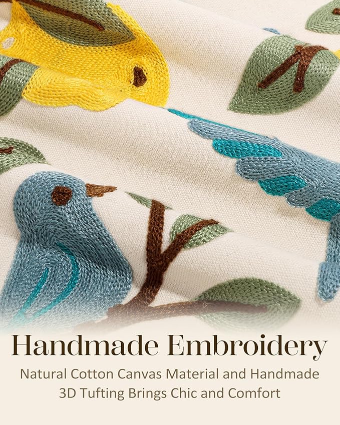 Embroidered Throw Pillow Covers 18x18 Inch - Image 2