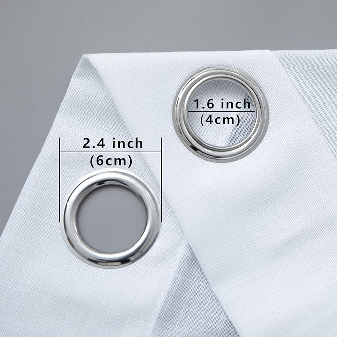 Pitalk White Linen Curtains 78 Inches Long - Image 8