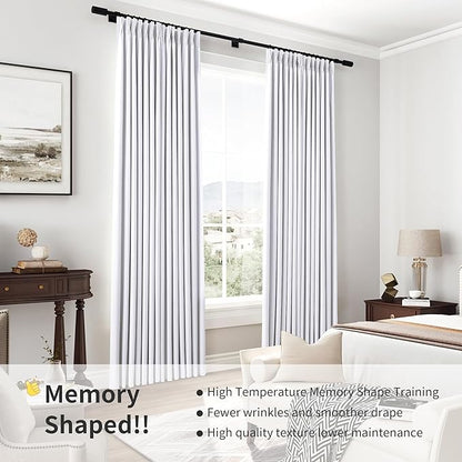 Joywell Pinch Pleated 100% Blackout Curtains 120 Inches Long Energy Saving - Image 7