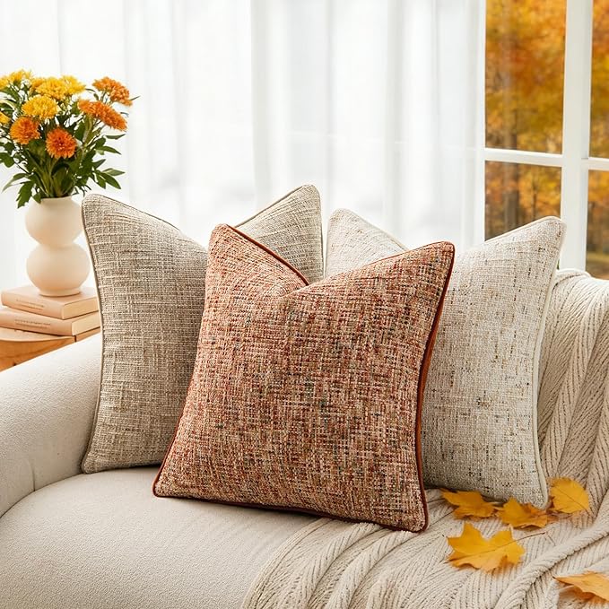 a moment Fall Rust Orange Reversible Pillow Covers 2 Pack - Image 2