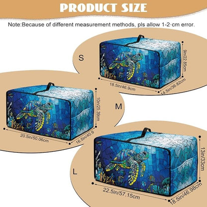 Glass Painting Sea Turtle Print Microwave Oven Cover Dustproof Toaster Oven - Image 7