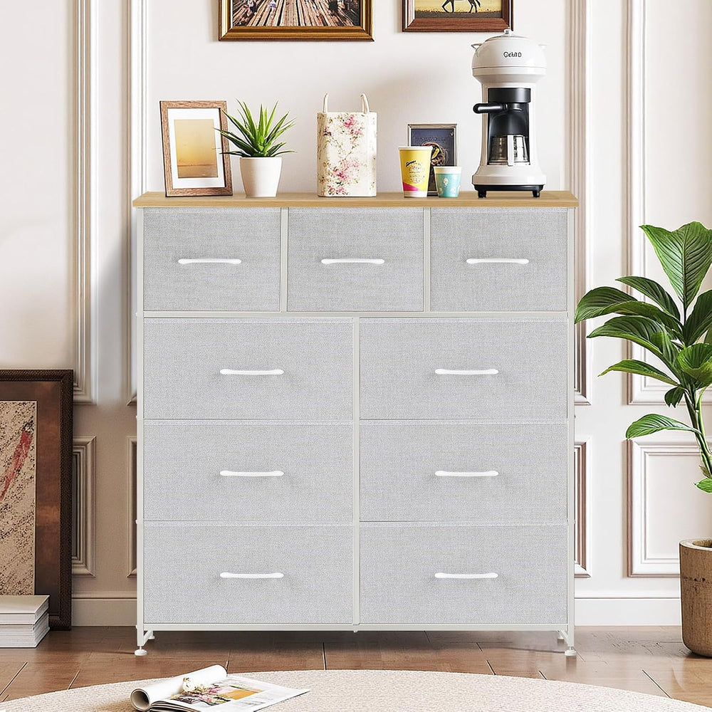 9-Drawer Dresser for Bedroom, Anti-Tip Tall Storage Organizer