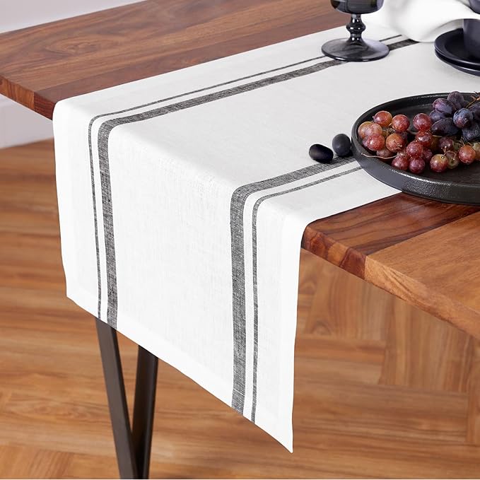 Solino Home Linen Table Runner 72 Inches Long - Image 2