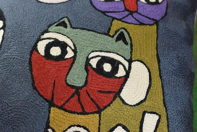 Lumbar Picasso Cat Pillow Cover Dark Gray Kitty Pillowcase Cute Cats Abstract - Image 6