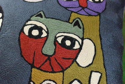 Lumbar Picasso Cat Pillow Cover Dark Gray Kitty Pillowcase Cute Cats Abstract - Image 6